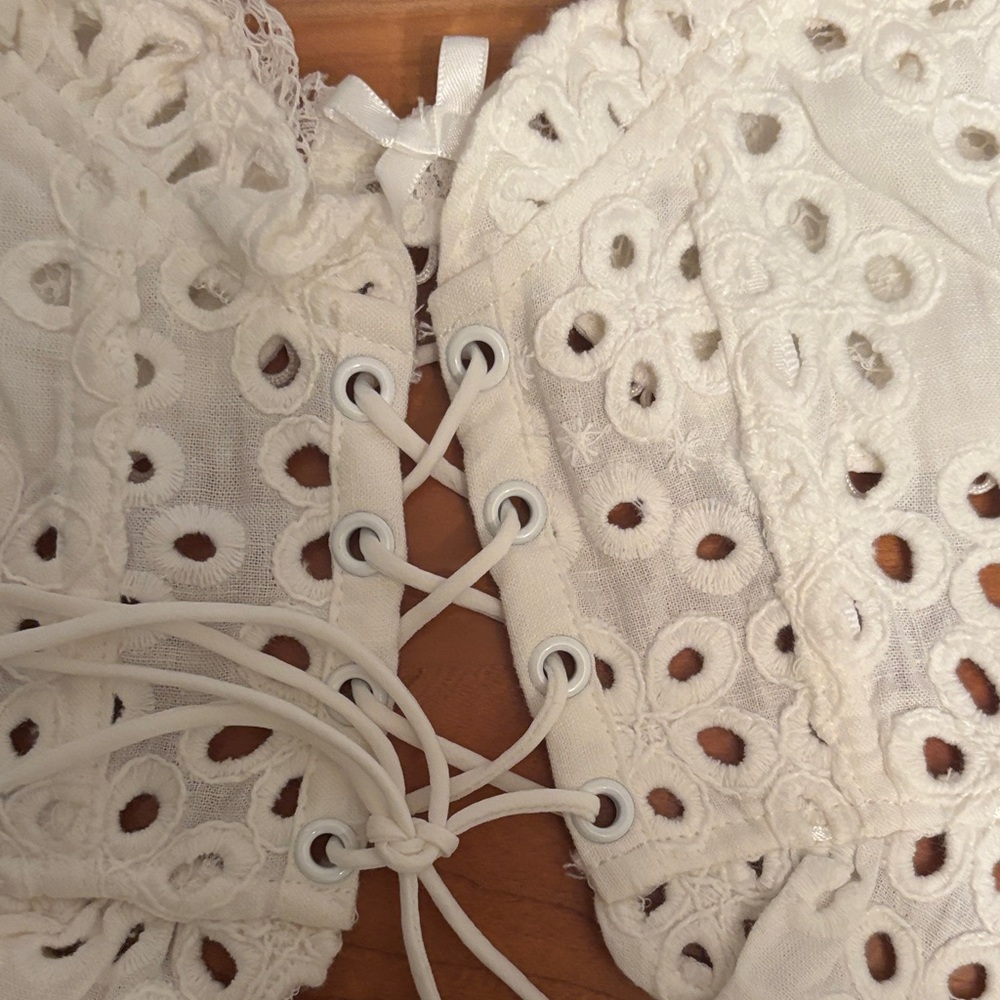 For Love And Lemons White Eyelet Lace Bustier - Picture 4 of 5
